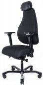 Кресло Falto DISPATCHER–LUX LONG 1901-8H D.GREY SV-280-3001(Черн каркас / серая ткань / АЛ Крестовина)