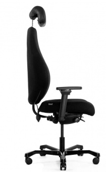 Кресло Falto DISPATCHER–LUX LONG 1901-8H D.GREY SV-280-3001(Черн каркас / серая ткань / АЛ Крестовина)