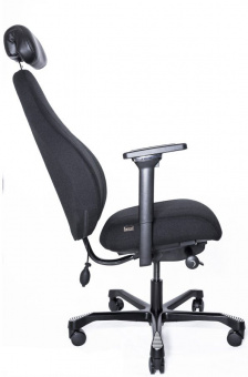 Кресло Falto DISPATCHER–LUX LONG 1901-8H D.GREY SV-280-3001(Черн каркас / серая ткань / АЛ Крестовина)
