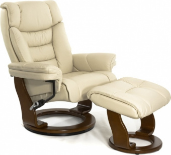 Кожаное кресло реклайнер для дома и офиса Relax Zuel 7582W