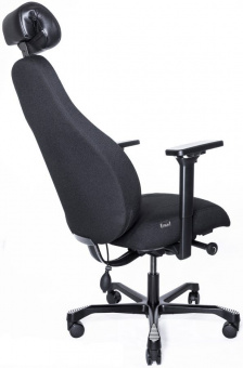 Кресло Falto DISPATCHER–LUX LONG 1901-8H D.GREY SV-280-3001(Черн каркас / серая ткань / АЛ Крестовина)