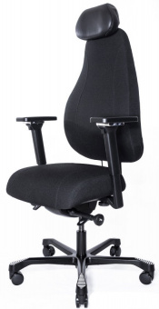 Кресло Falto DISPATCHER–LUX LONG 1901-8H D.GREY SV-280-3001(Черн каркас / серая ткань / АЛ Крестовина)