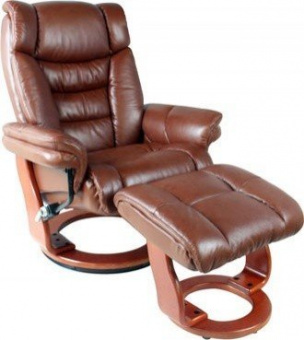 Кожаное кресло реклайнер для дома и офиса Relax Zuel 7582W